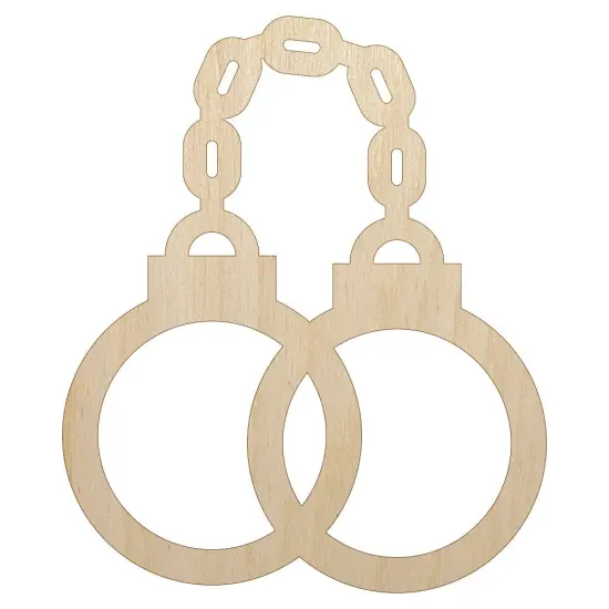 Handcuffs Police Law Enforcement Unfinished Wood Shape Piece Cutout for DIY Craft Projects {7}