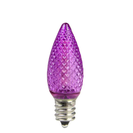 Sienna Pack of 4 Faceted Transparent Purple LED C7 Christmas Replacement Bulbs {1}