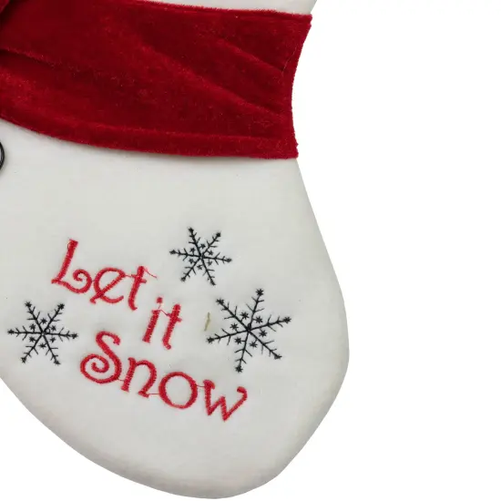 Northlight Embroidered "Let It Snow" Snowman Christmas Stocking - 19" White {4}