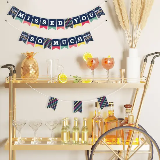 Big Dot of Happiness Miss You - Welcome Back Mini Pennant Banner - Missed You So Much {3}