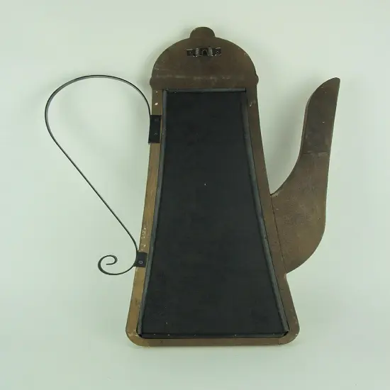 Antiqued Weathered Wood Frame Teapot Wall Mirror {4}