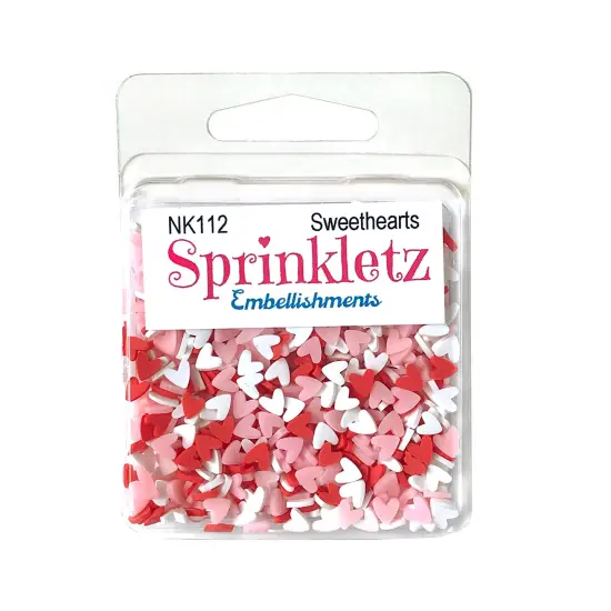 Buttons Galore Sprinkletz Embellishments for Crafts, Tiny Polymer Clay Shapes & Unique Designs - Sweethearts- 3 Pack {2}