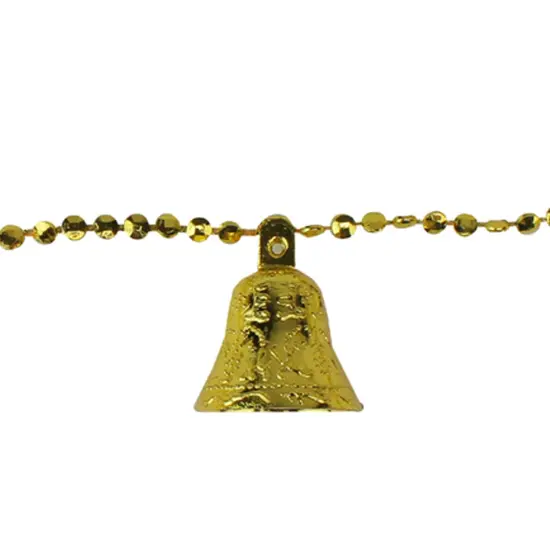 Northlight Shiny Bell Beaded Artificial Christmas Garland - 9' x 1.5"- Gold - Unlit {4}