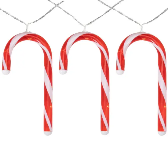 Northlight Candy Cane Christmas Light Set - 4.5' Clear Wire - 10ct Red {3}