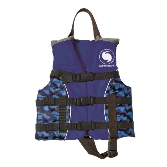 Swim Central 15" Blue USCG Swimming Pool Camouflage Child Life Jacket Vest-Up to 90 lbs {1}