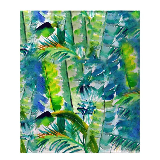 Betsy Drake Jungle Greens Fleece Throw Multicolor {1}