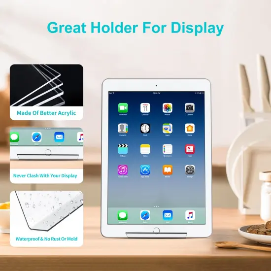 4 Pieces Acrylic Book Stand Without Ledge,6 Inch Clear Acrylic Display Easel Transparent Display Stand Holder Tablet Holder for Displaying Pictures,Books,Artworks, CDs {3}