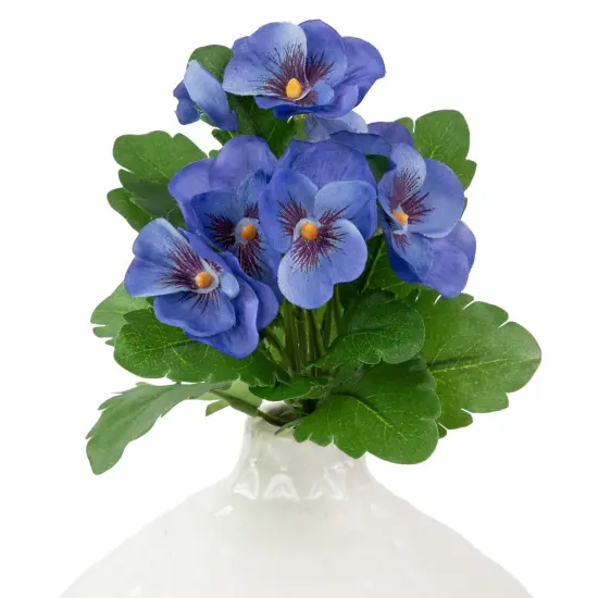 Allstate Pansy Artificial Floral Pick Spray - 8" - Blue and Green {6}