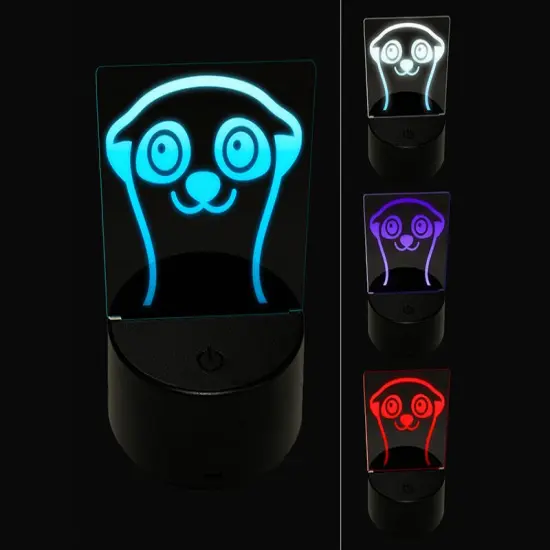 Peeking Meerkat 3D Illusion LED Night Light Sign Nightstand Desk Lamp {1}