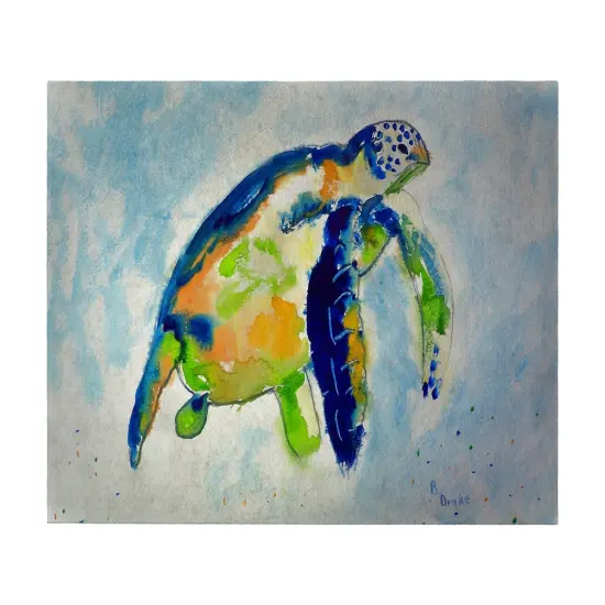 Betsy Drake Blue Sea Turtle 30 Inch By 50 Inch Comfort Floor Mat {1}