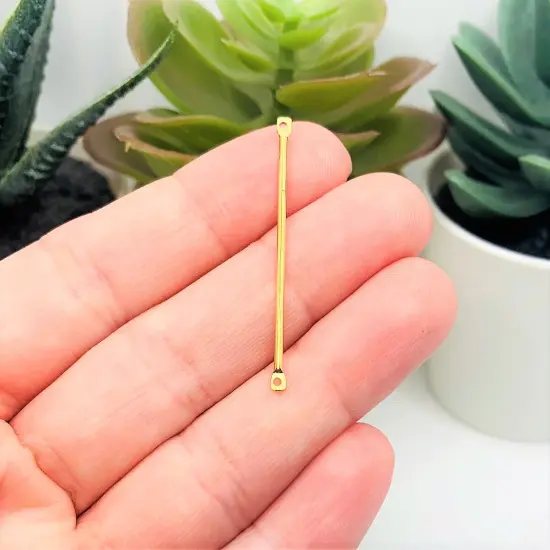 4, 20 or 50 Pieces: KC Gold / Light Gold 40x2mm Simple Minimalist Bar Connectors {3}