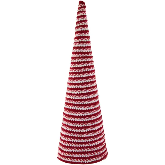 Northlight Candy Cane Swirled Christmas Cone Tree - 19.5" - White and Red {4}