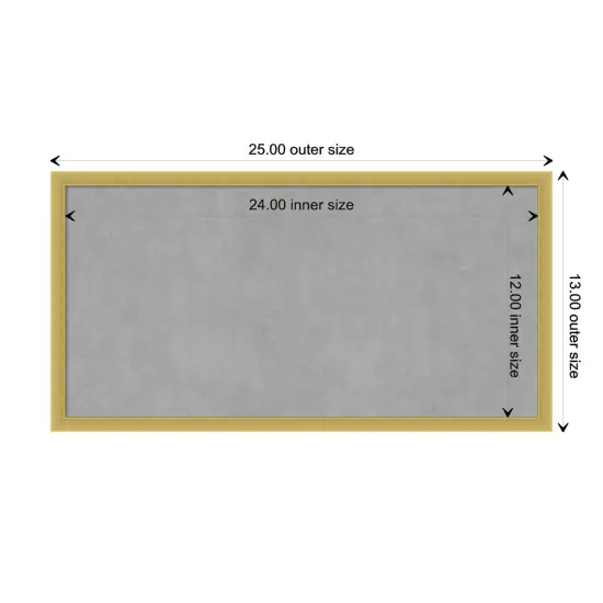 Svelte Wood Framed Magnetic Board Svelte Polished Gold {3}