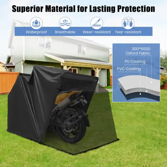Costway 11.2' x 4.5' x 6.3' Waterproof Motorbike Storage Tent Outdoor Motorcycle Shelter {5}