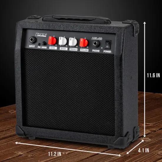 LyxPro Electric Guitar Amp, 20w Portable Mini Amplifier Black {4}