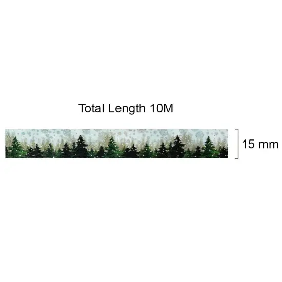 Wrapables Holographic Foil Washi Masking Tape Pine Trees in Snow {3}