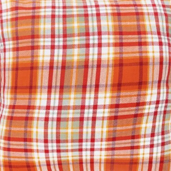 Briar Plaid Cotton Blend Handwoven Accent Throw Pillow 18" x 18" {4}