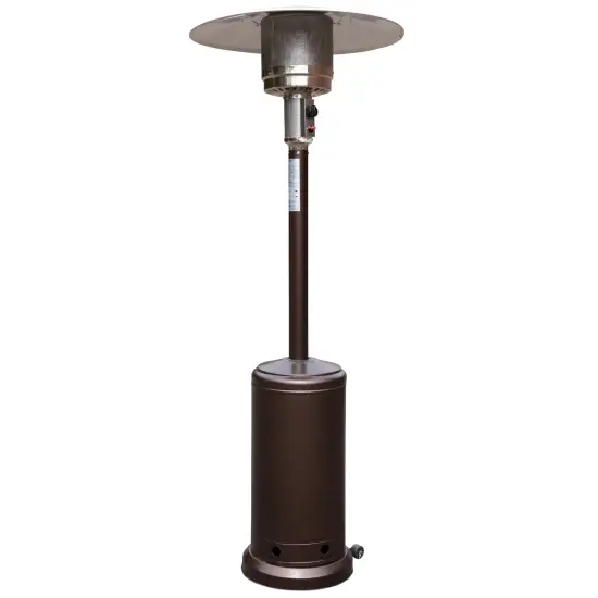 Merrick Lane Stainless Steel 7.5' Tall 40,000 BTU Outdoor Propane Patio Heater with Wheels Bronze {1}