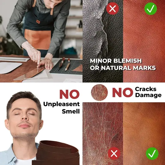 0.5"x72" (1.3x183cm) ELW 5-6 oz (2-2.4mm) 72" Length, Straps, Belts, Strips Full Grain Leather Crazy Horse Belt Medium DIY Craft, Pet Collars, Blanks, Accessory, Jewelry, Wrapping Tobacco Brown {5}