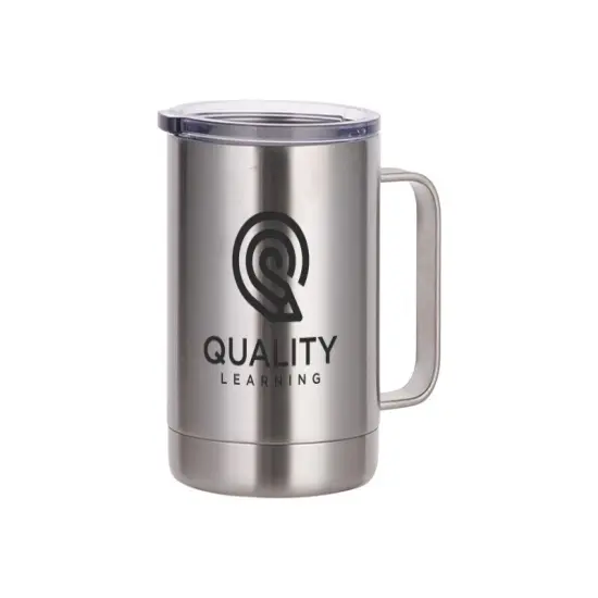 Engraving Coffee Cup, 10 oz with Lid and Handle (Stainless Steel) {2}