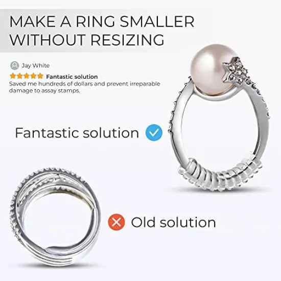 Ring Size Adjuster for Loose Rings - 12 Pack Silicone Ring Sizers in 2 Sizes for Various Band Widths - Invisible Ring Guards for Men and Women by 5 STARS UNITED {1}
