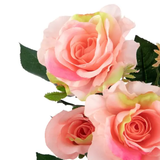 Allstate Rose Artificial Floral Bush Spray- 18" - Pink {6}