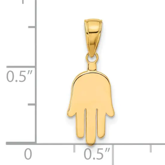 14K Gold Large Hamsa Pendant Charm Jewelry 20 x 9 mm {3}