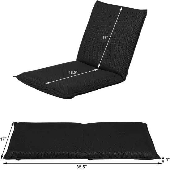 Adjustable 6 position Folding Lazy Man Sofa Chair Floor Chair Black {5}