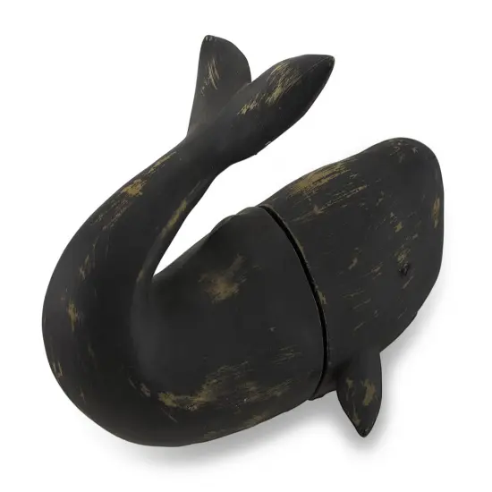 Distressed Finish Whale Top and Tail Bookends Set of 2 {5}