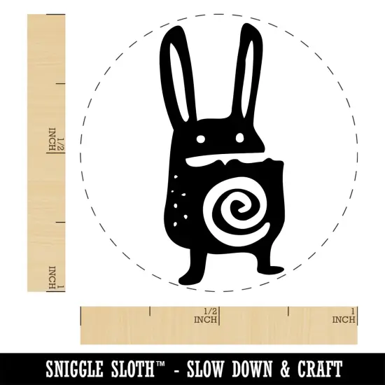 Weird Creepy Rabbit Creature Self-Inking Rubber Stamp Ink Stamper for Stamping Crafting Planners Yellow {1}