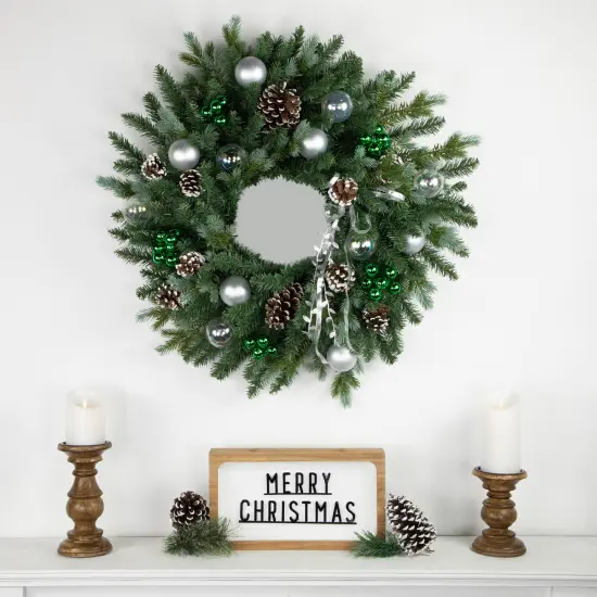 Northlight Shatterproof Ball Ornament Christmas Pick - 6.75" - Green {4}