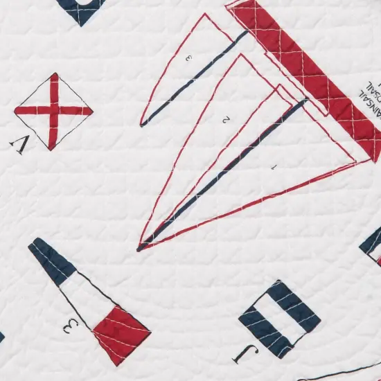 Windward Port Cotton Quilted Round Reversible Placemats Set of 6, 17" {4}