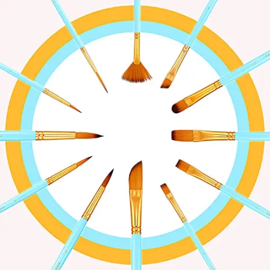 Art Painting Brush Set Assorted 12 Pieces for Acrylic, Watercolor, Gouache, and Hobby Painting {3}