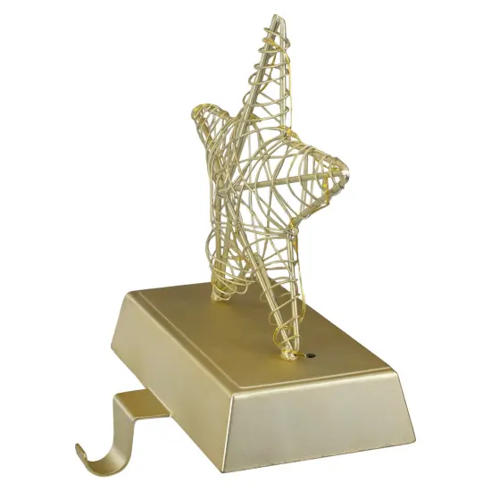 Northlight 7" LED Lighted Gold Wired Star Christmas Stocking Holder {5}