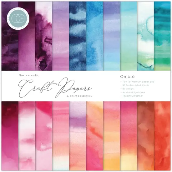 Craft Consortium Double-Sided Paper Pad 12"X12" 30/Pkg-Ombre {1}