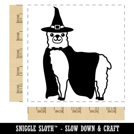 Halloween Llama Alpaca Witch Square Rubber Stamp for Stamping Crafting {1}