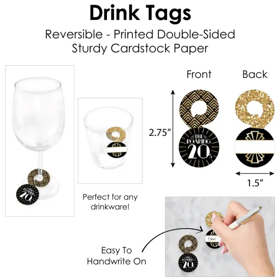 Big Dot of Happiness Roaring 20&rsquo;s - 1920s Art Deco Jazz Party Paper Charger & Table Decorations Chargerific Kit for 8 {7}