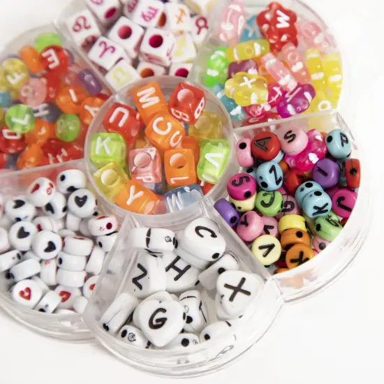 CousinDIY Flower-Shaped Alphabet Bead Mix 245/Pkg-Multicolor {4}