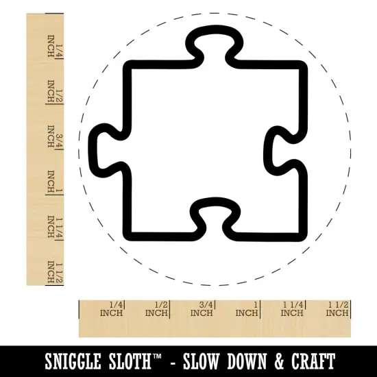 Puzzle Piece Outline Self-Inking Rubber Stamp for Stamping Crafting Planners Black {1}