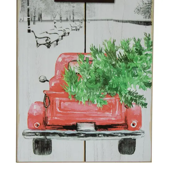 Northlight 31.75" LED Lighted Welcome Sign with Truck Christmas Sign White {5}