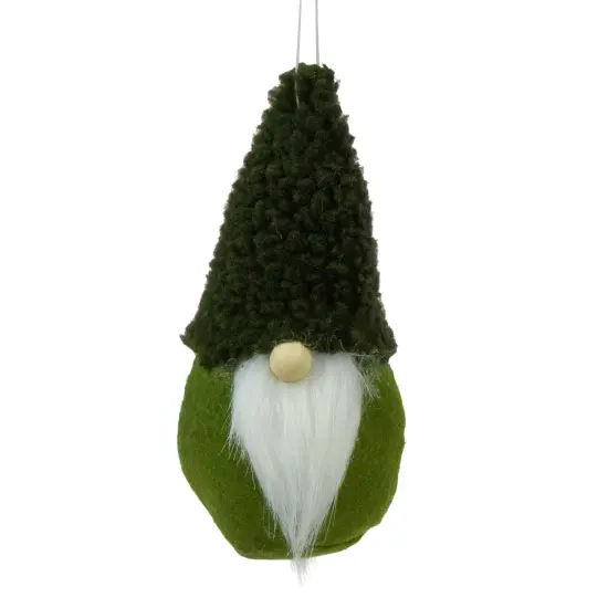Northlight Plush Mini Gnome Christmas Ornament - 7" - Green {1}