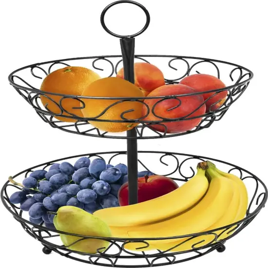 Sorbus 2-tier Countertop Basket Black {3}