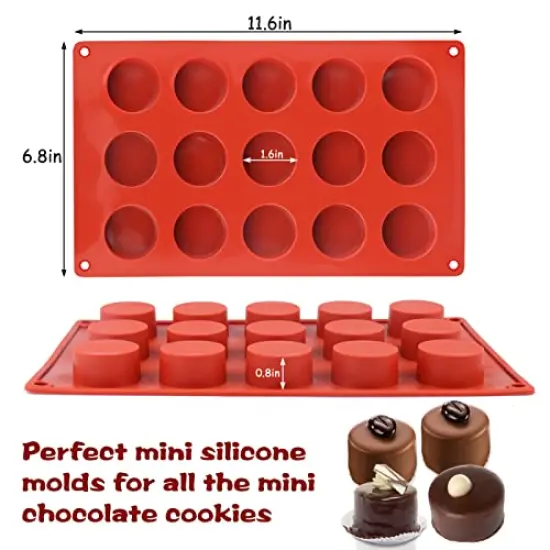 3 Pieces Small Round Cylinder Silicone Mold for Chocolate Candy, Fat Bombs Keto Snacks,Hard Candy, Pralines Gummy, Ganache, Ice Cubes,Jelly Mold {1}