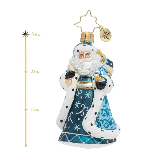 Christopher Radko Christopher Radko Debonair Winter Santa Gem Glass Christmas Ornament 1020131 Blue {5}