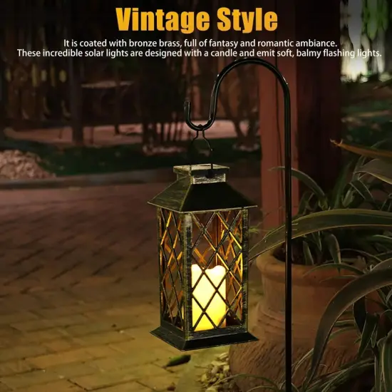 Solar Hanging Lantern LED Lights Outdoor Yard Patio Garden Lamp Waterproof Decor {4}