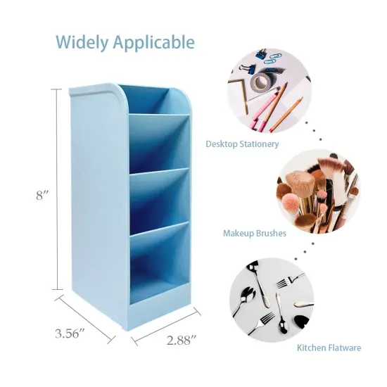 Wrapables Pen Organizer with 4 Compartments Desk Storage Organizer for Home, Office, Work Large (2pcs) / Blue {2}