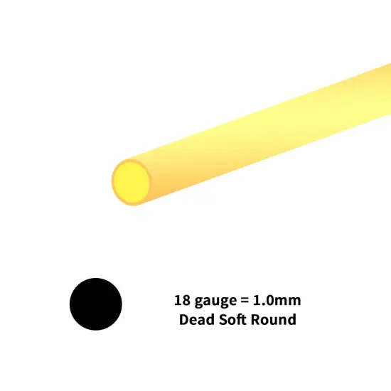 JewelrySupply Round Wire 18 Gauge Dead Soft Gold Filled (Sold by The Foot) {2}