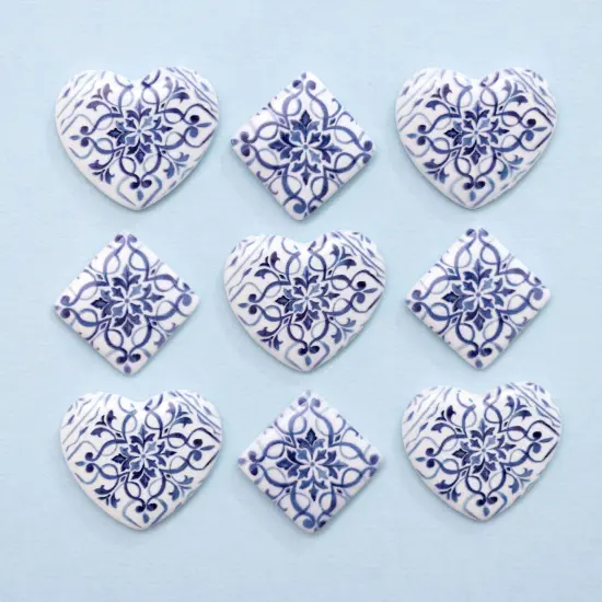 K&Company Antique Garden Tile Hearts 9/Pkg {4}