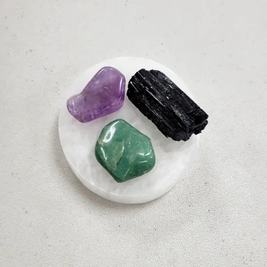 Polished Selenite Crystal Round Charging Plate 4" {4}