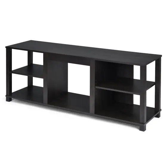 2-Tier TV Storage Cabinet Console with Adjustable Shelves (Fireplace not included) {1}